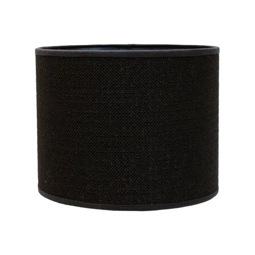 Pantalla arpillera negra cilíndrica para velador medidas 20x20x16